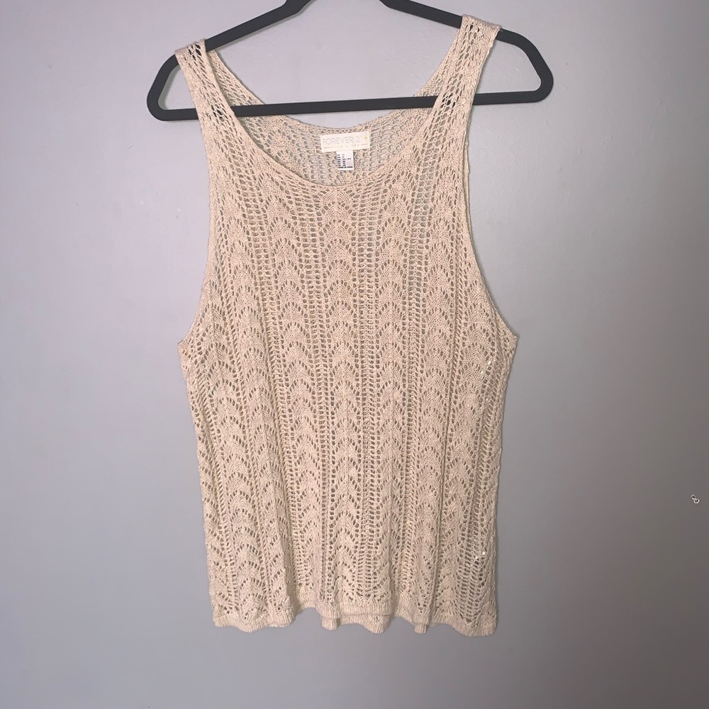 Nude Crochet Top